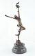 Nude Sexy Dancer Statue Sculpture Art Deco Art Nouveau Style Massive Bronze