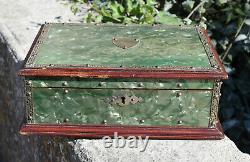Old Jewelry Box Wood And Lucite Or Bakelite England Victorian Style