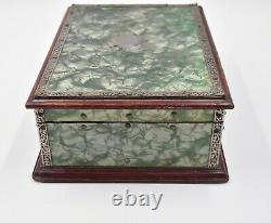 Old Jewelry Box Wood And Lucite Or Bakelite England Victorian Style