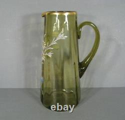 Old Pitcher In Enamelled Glass Art Nouveau Style 1900 Montjoye Legras