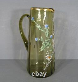 Old Pitcher In Enamelled Glass Art Nouveau Style 1900 Montjoye Legras