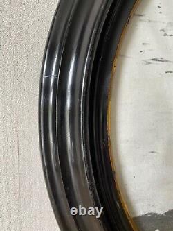 Old Style Black Oval Lacquered Art Nouveau Photo Frame Circa 1900 45.5x41cm