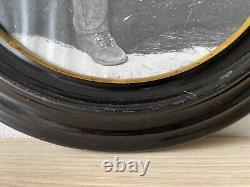 Old Style Black Oval Lacquered Art Nouveau Photo Frame Circa 1900 45.5x41cm