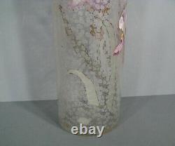 Old Vase Glass Enamelled Art Nouveau Style Iris Montjoye Legras Pantin