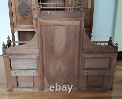Old Walnut Music Furniture/brandery Brass/decor Style Charles X