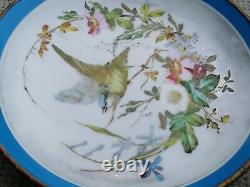 Old plate with bronze surround bamboo style sevres art nouveau plate