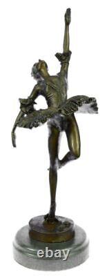 Original Milo Art Nouveau Style Prima Ballerina Bronze Sculpture Marble Base