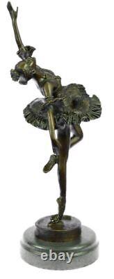 Original Milo Art Nouveau Style Prima Ballerina Bronze Sculpture Marble Base