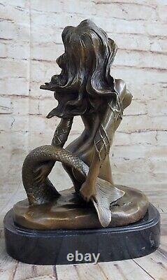Original Style Art New Nude Bronze Marble Mermaid Statue Sculpture Marble