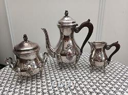P. Meurgey Paris Sugar Crèmier Coffee Maker In Silver Metal Style Louis XV