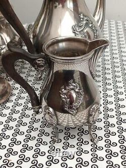 P. Meurgey Paris Sugar Crèmier Coffee Maker In Silver Metal Style Louis XV