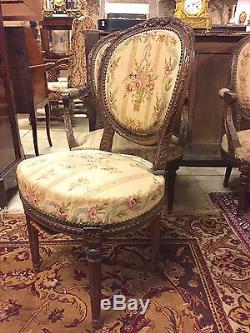 Pair Of Armchairs And Style Medallion Chairs Louis XVI Mahogany Small Point