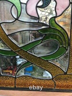 Pair Of Art Nouveau Stained Glass Windows