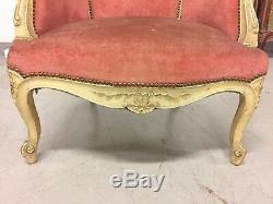 Pair Of Easy Chairs Painted Louis XV Rococo 1900s