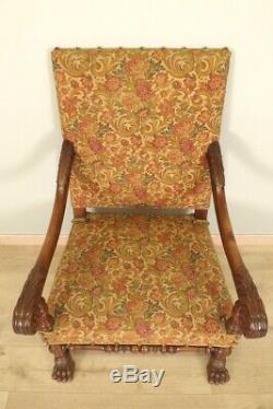 Pair Of Louis XIII Style Armchairs Walnut