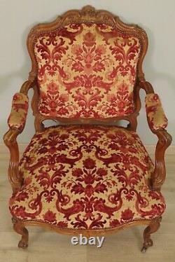 Pair Of Louis XV Style Flat Back Armchairs