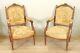 Pair Of Louis Xvi Style Armchairs Tapestry Small Dot