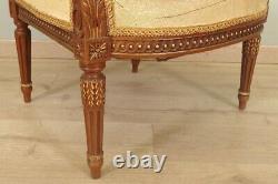 Pair Of Louis XVI Style Armchairs Tapestry Small Dot