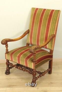 Pair Of Louis Xiii-style Walnut Armchairs