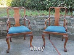 Pair Of Old Mahogany-style Chippendale Armchairs