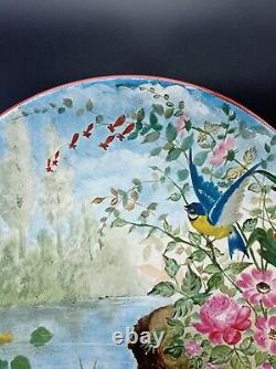 Pair Of Plates Ceramics Faience Style Impressionist Art Nouveau Signed