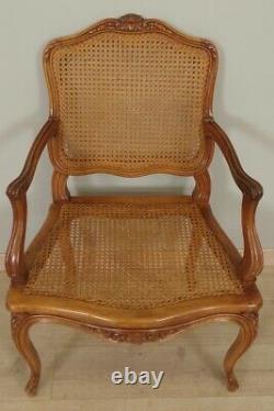 Pair Of Wide Louis Xv-style Cannesy-back Chairs