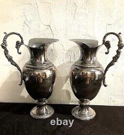 Pair of Empire style ewers with palmette decoration
