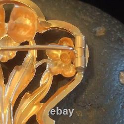 Pendant or Brooch Antique Flower Bouquet / Gold 750 (18K) Art Nouveau Style