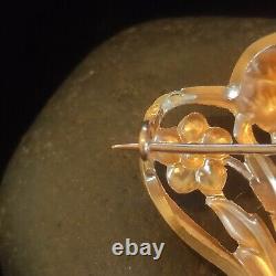 Pendant or Brooch Antique Flower Bouquet / Gold 750 (18K) Art Nouveau Style