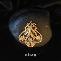 Pendant or Brooch Antique Flower Bouquet / Gold 750 (18K) Art Nouveau Style