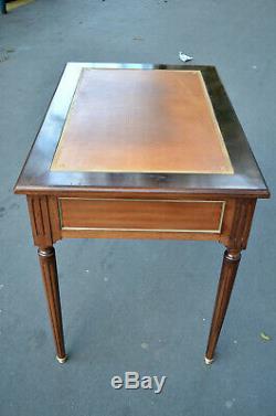 Petit Plat Bureau Louis XVI Style Mahogany And Leather Twentieth Time