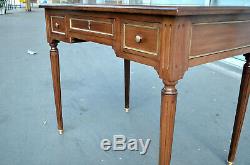 Petit Plat Bureau Louis XVI Style Mahogany And Leather Twentieth Time