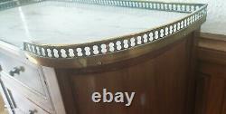 Petite Commode Ancienne Half Moon/beginning 20th / Brass Gallery/style Louis XVI