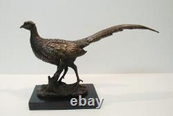 Pheasant Bird Animal Sculpture Statue Hunting Art Deco Art Nouveau Style