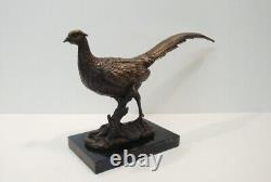 Pheasant Bird Animal Sculpture Statue Hunting Art Deco Art Nouveau Style