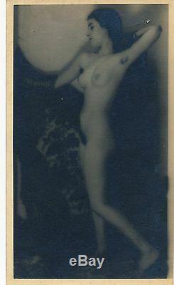 Photo Nude, Art Nouveau Silver Print Vintage 1930