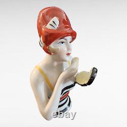 Porcelain Art Deco Style Art Nouveau Style Pincushion Half-Doll Figurine