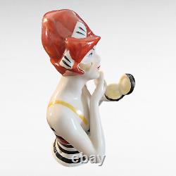 Porcelain Art Deco Style Art Nouveau Style Pincushion Half-Doll Figurine