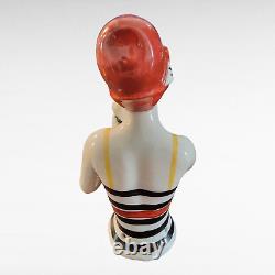 Porcelain Art Deco Style Art Nouveau Style Pincushion Half-Doll Figurine