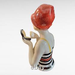 Porcelain Art Deco Style Art Nouveau Style Pincushion Half-Doll Figurine