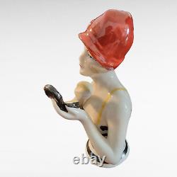 Porcelain Art Deco Style Art Nouveau Style Pincushion Half-Doll Figurine