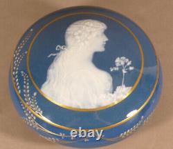 Porcelain Biscuit in Barbotine Box, Art Nouveau Style Decoration, Tharaud