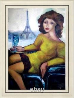 Portrait in Art Nouveau Style in the Style of Kandinsky. Acrylic on Cardboard. 70 x 50cm.