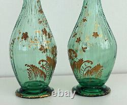 RARE Pair of Enameled Gold Vases Louis XV Rococo Art-Nouveau style circa 1900