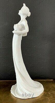 Rare Art Nouveau Candlestick In Biscuit Signed Gurschner-guimard-flamand Style