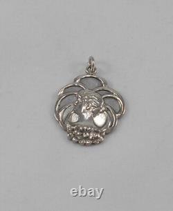 Rare Elegant Art Nouveau Style Pendant With Woman Portrait 800 Silver #3