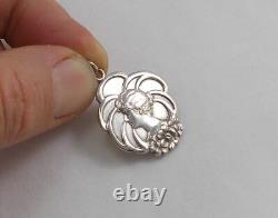 Rare Elegant Art Nouveau Style Pendant With Woman Portrait 800 Silver #3