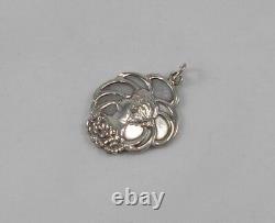 Rare Elegant Art Nouveau Style Pendant with Portrait of Woman 800 Silver #3