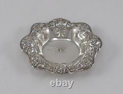 Rare Elegant Praline Nut Small Bowl Art Nouveau Style 925 Sterling Silver