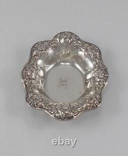 Rare Elegant Praline Nut Small Bowl Art Nouveau Style 925 Sterling Silver